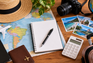 Como planejar uma viagem do zero com mapa, mala, passagem e planejamento de orçamento