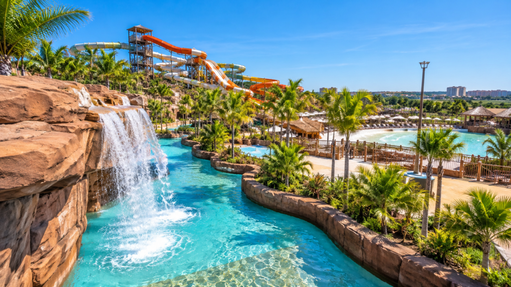 Parque aquático de Olímpia entre destinos baratos no Brasil para viajar com crianças
