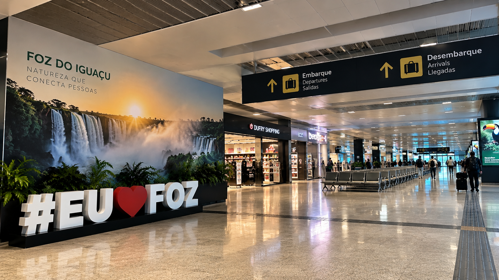 Foz do Iguaçu sem carro: guia para quem chega de avião 1 Interior do Aeroporto de Foz do Iguaçu para quem chega à cidade sem carro