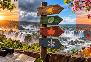 Melhor época para ir a Foz do Iguaçu, representada pelas quatro estações do ano