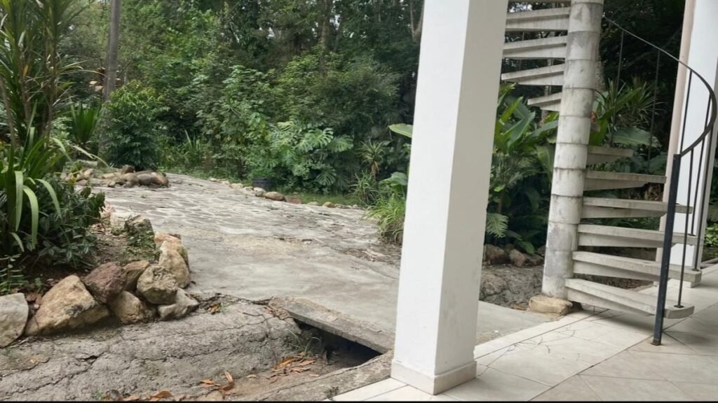 Onde ficar em Curitiba: 4 hospedagens que já testamos 3 Caminho de pedras cercado por vegetação no Hotel Curitiba Campo Comprido, em Curitiba.